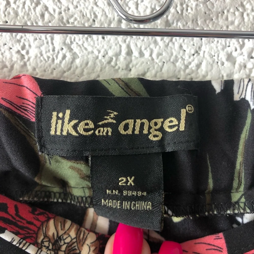 Like An Angel floral wide leg pants sz: 2X - Picture 3 of 7